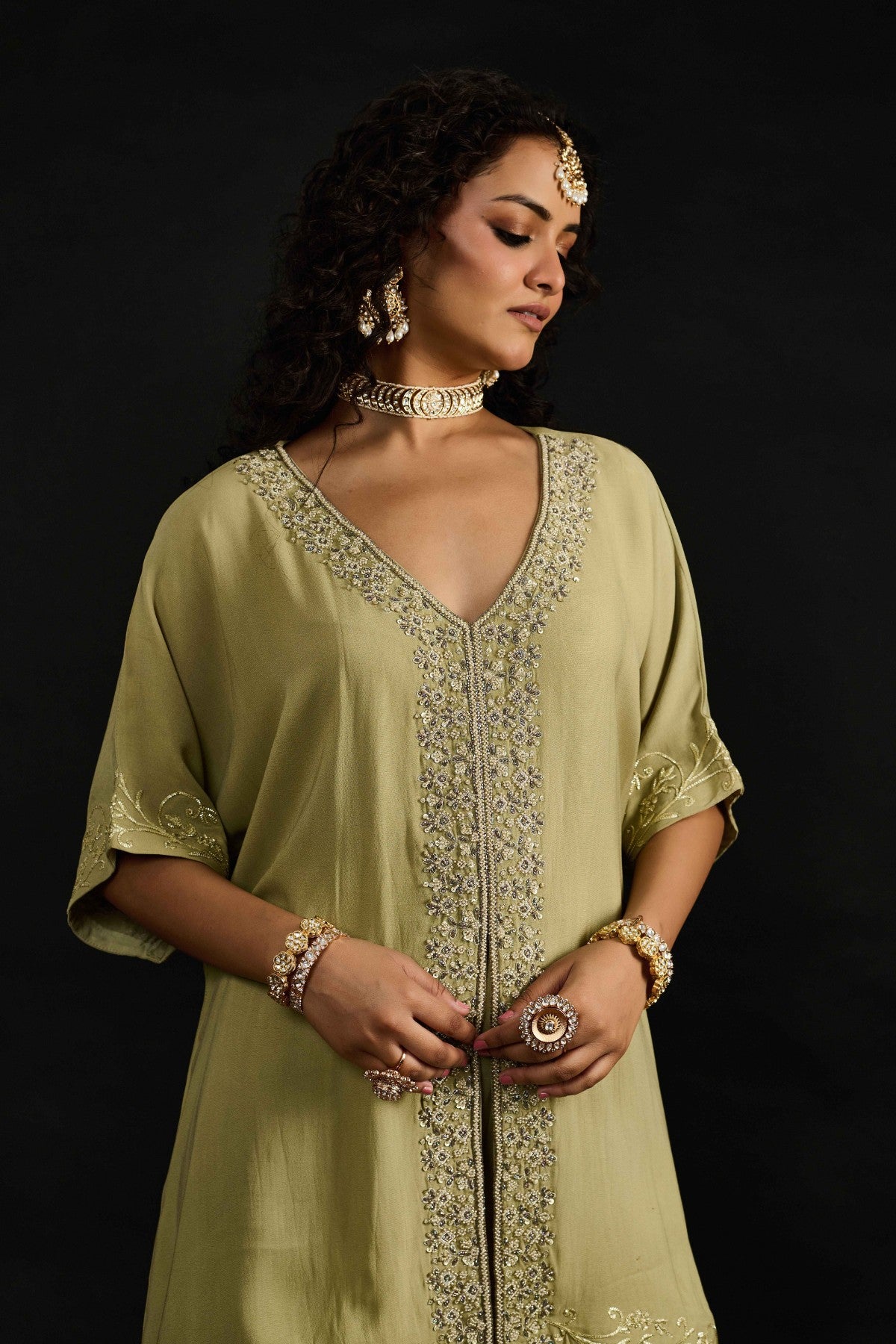 zara kaftan sharara set