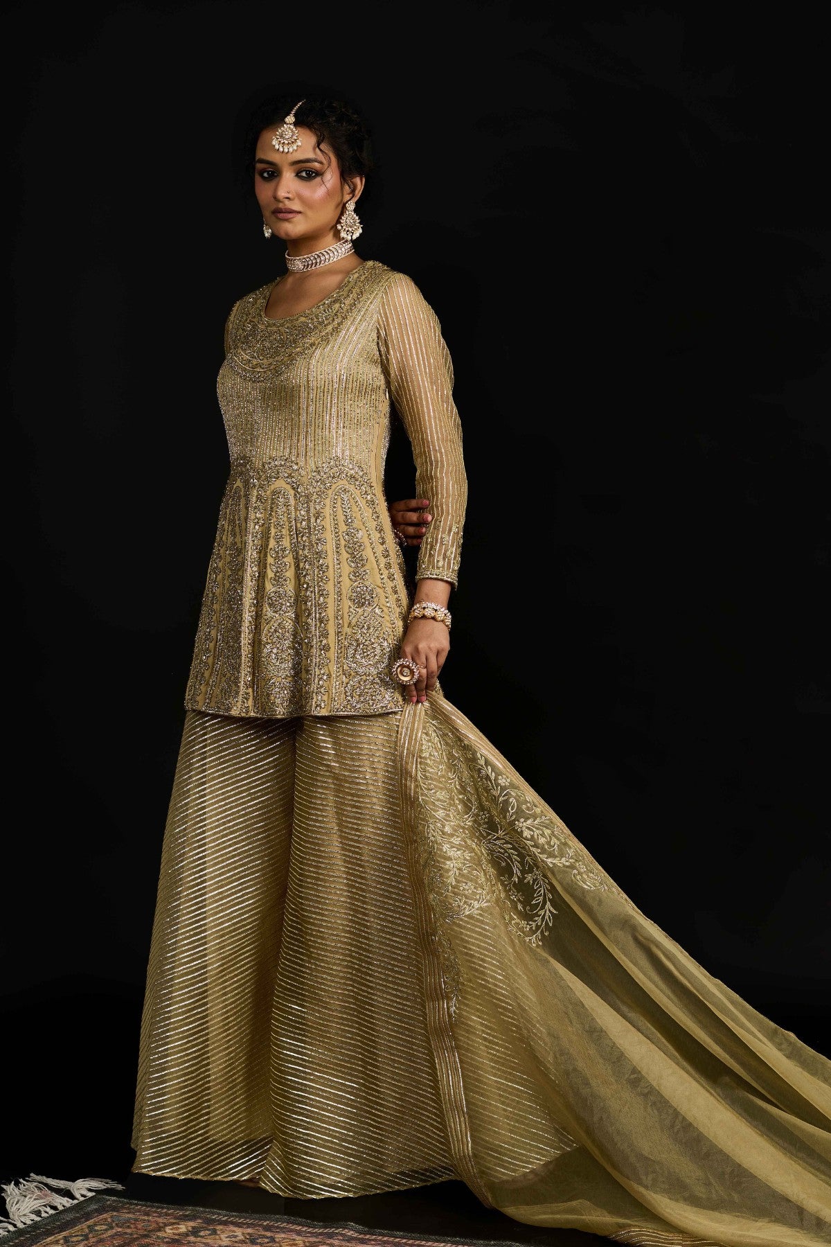 Zahra Golden sharara set