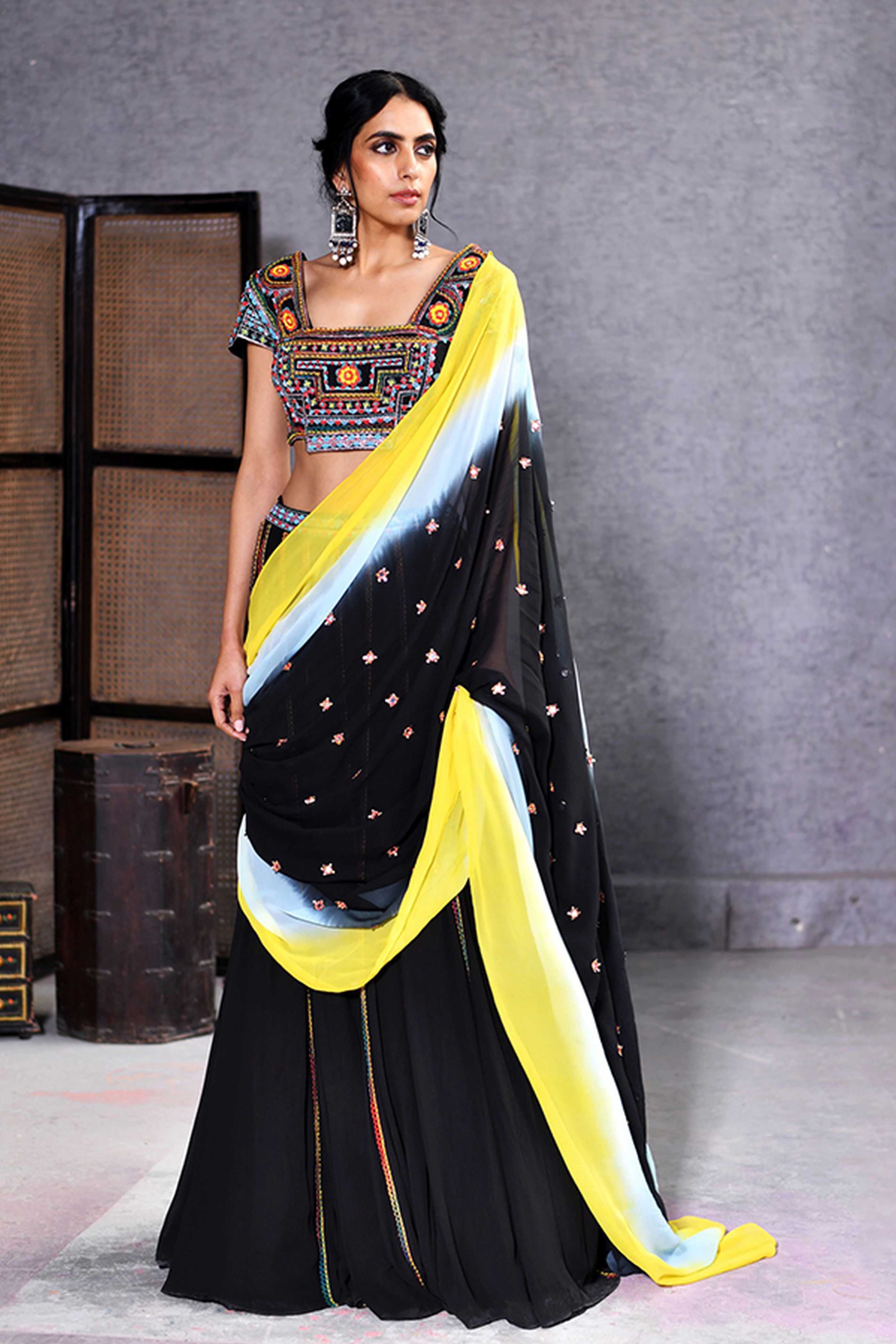 Lehenga Blouse With Attached Dupatta