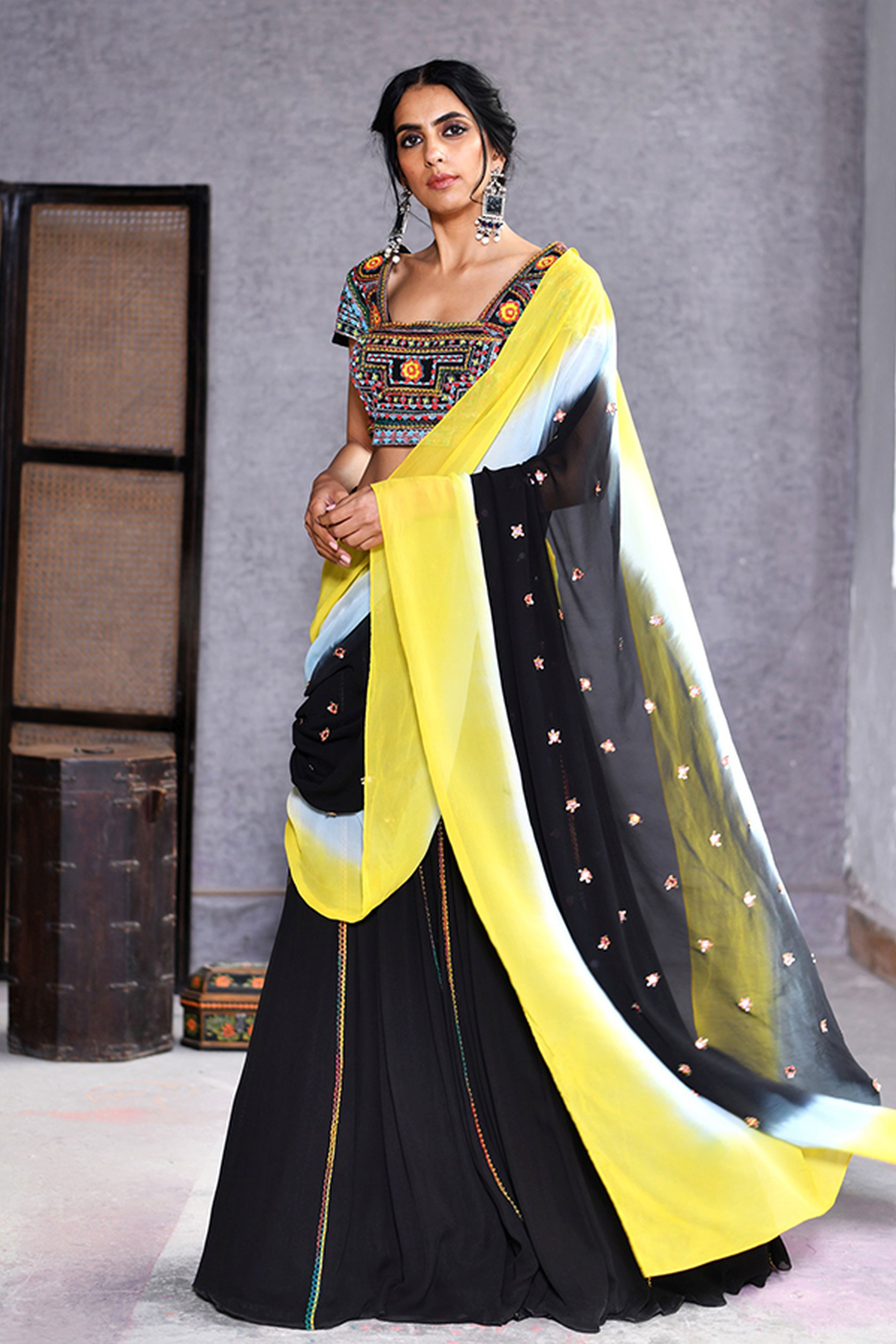 Lehenga Blouse With Attached Dupatta