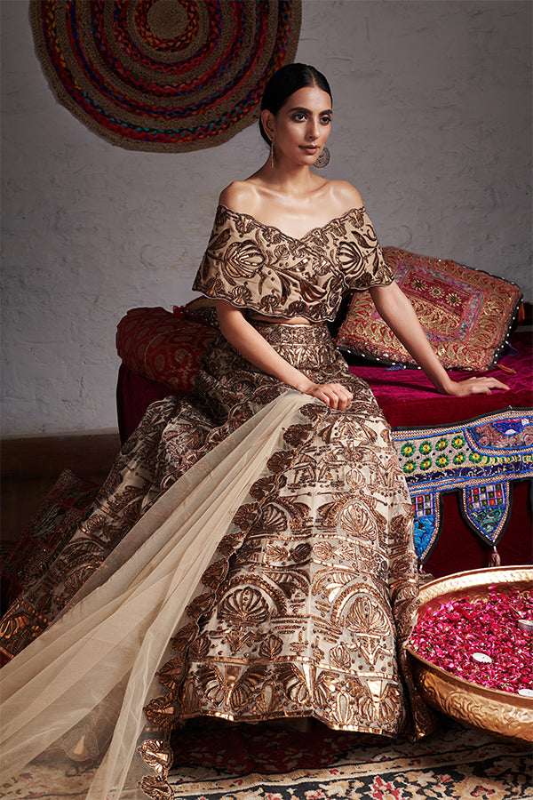 Crop Top With Lehenga Dupatta